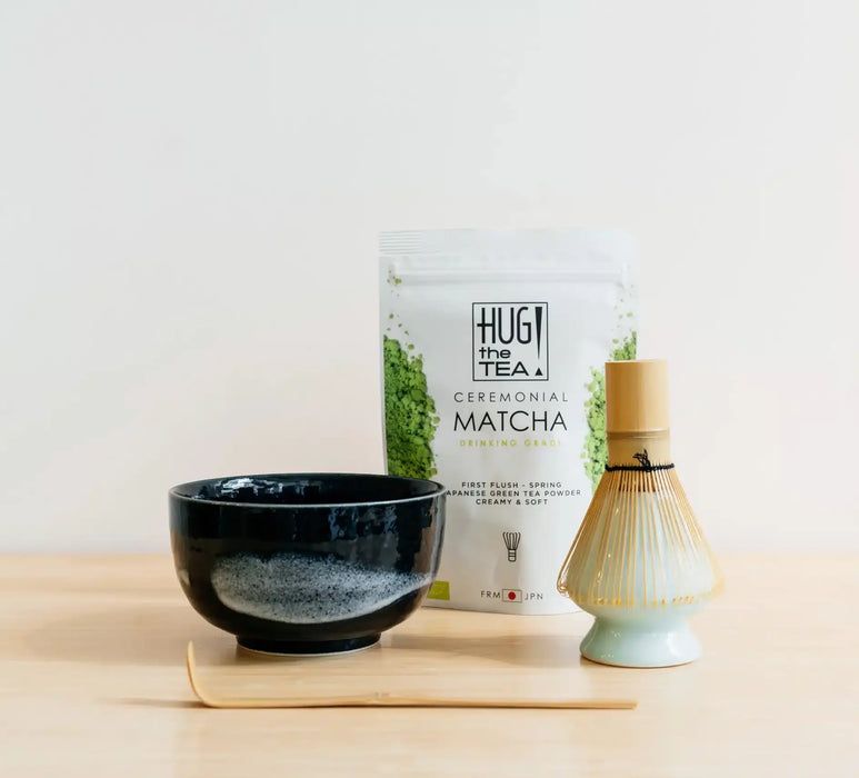 Matcha Set – mit kobaltblauer Schale (4–5 Teile)