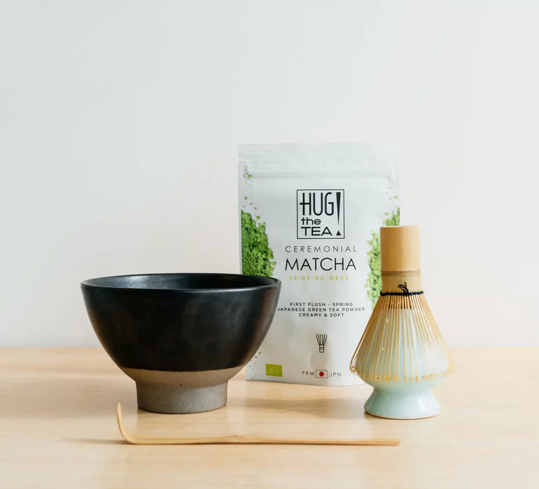 LUXUS MATCHA-SET – mit dunkelgrauer Schale (5-teilig)